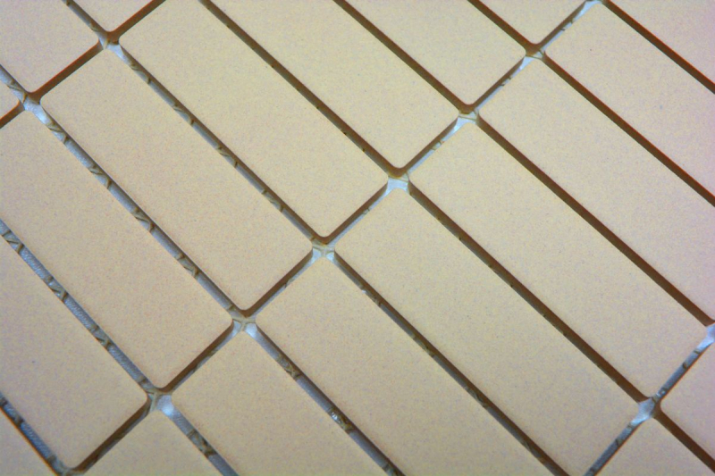 Bâtonnets Mosaïque Céramique beige clair non émaillée antidérapant receveur de douche carrelage de sol carrelage de salle de bain - MOS24B-1211-R10