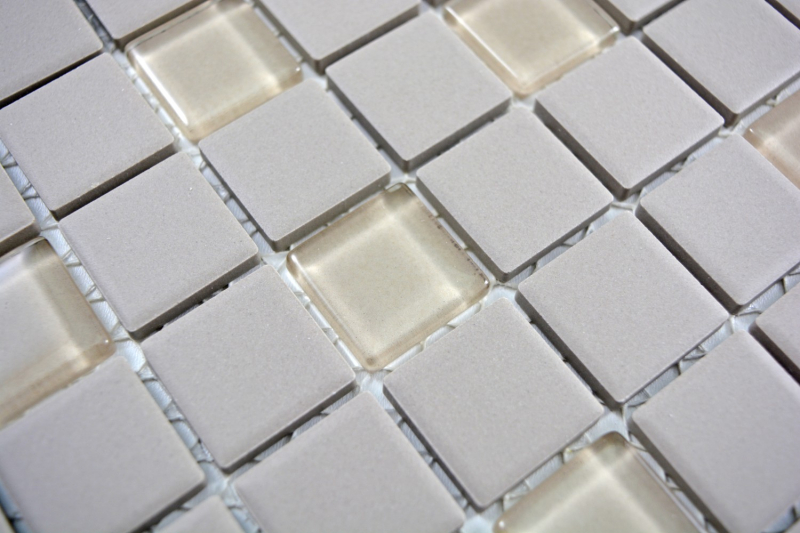 Piastrella di mosaico in ceramica cemento fango chiaro non smaltato mosaico di vetro MOS18-0212-R10_f