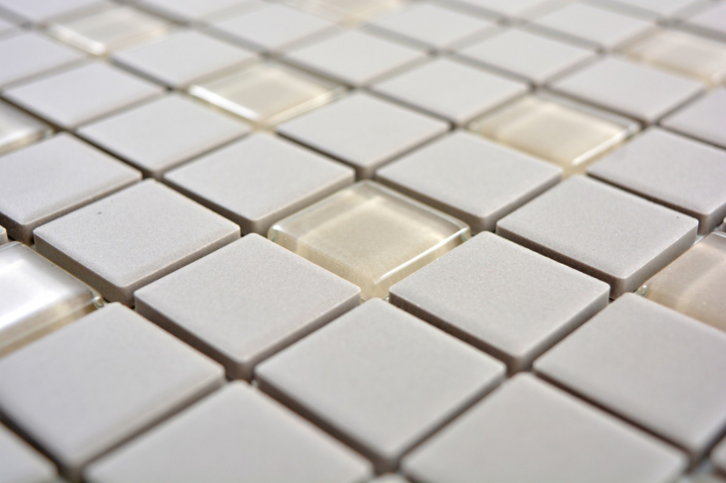 Mosaico ceramico in cemento chiaro fango non smaltato mosaico vetroso antiscivolo PIASTRELLE PER DOCCIA - MOS18-0212-R10