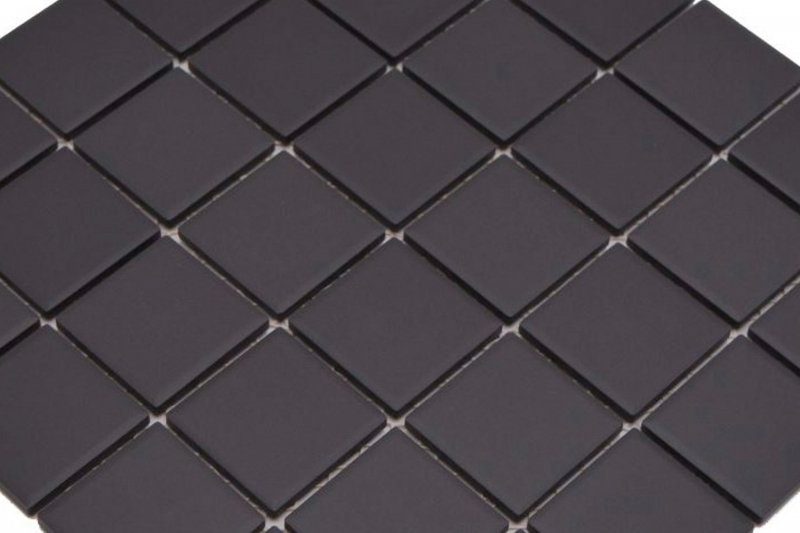 Piastrella di ceramica a mosaico nero opaco umbra non smaltata RUGGED piatto doccia piastrelle bagno piastrelle parete - MOS14B-0303-R10