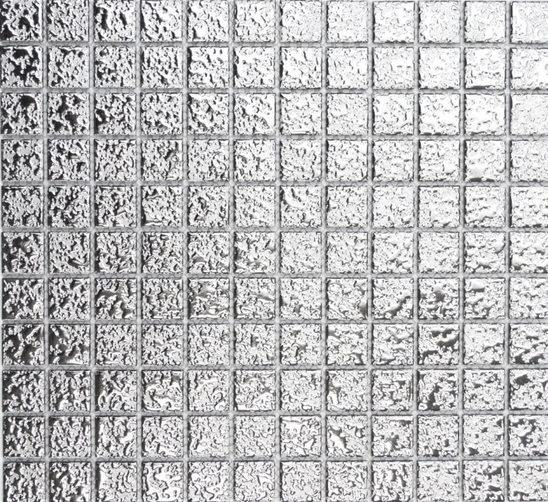 Keramikmosaik Mosaikfliesen SILBER struktur Wand Fliesenspiegel Küche MOS18-0207