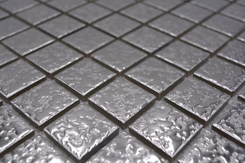 Ceramic mosaic mosaic tiles SILVER textured wall tile backsplash kitchen MOS18-0207
