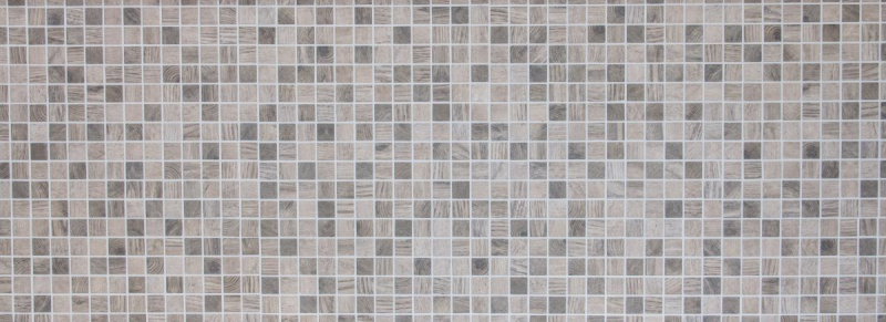 Glass mosaic Sustainable wall covering Recycling wood texture gray beige Tile backsplash MOS63-324