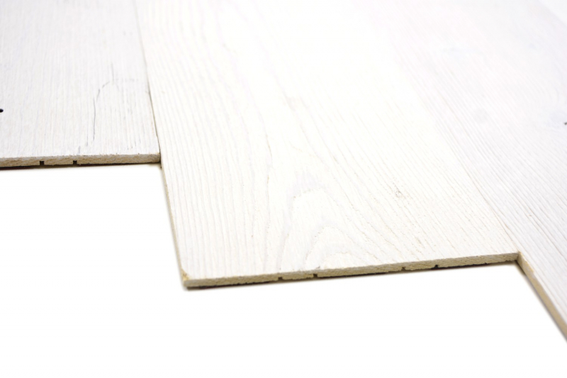 Self-adhesive wooden panels Wall cladding Wooden wall cladding Wall panel white MOS170-W010 ( 9 pieces)