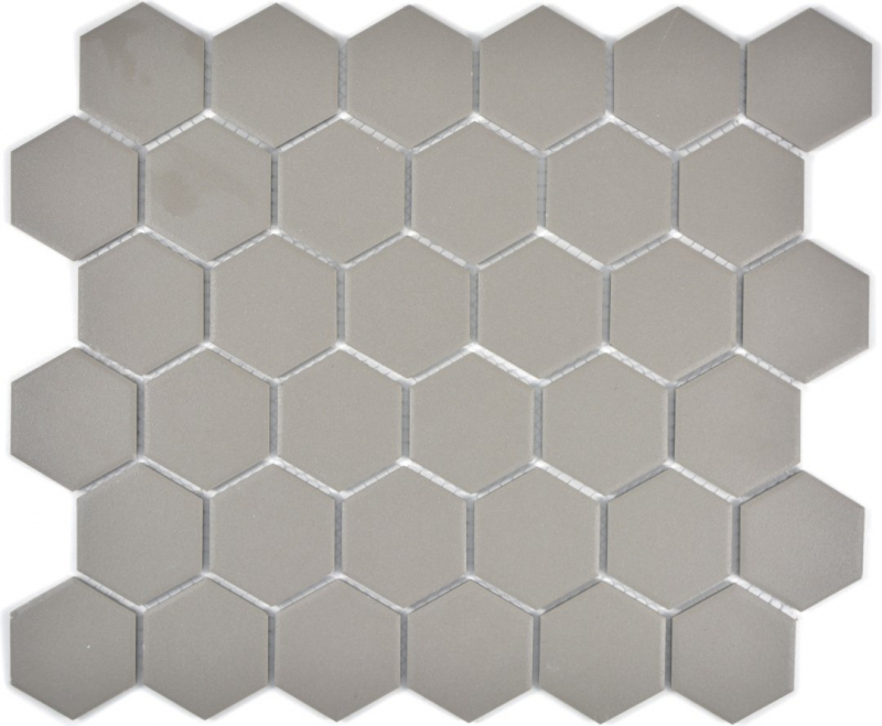Hexagonal hexagonal Mosaïque Céramique gris boue non émaillé antidérapant Bac de douche Sol de douche Carreau de salle de bain - MOS11B-0202-R10
