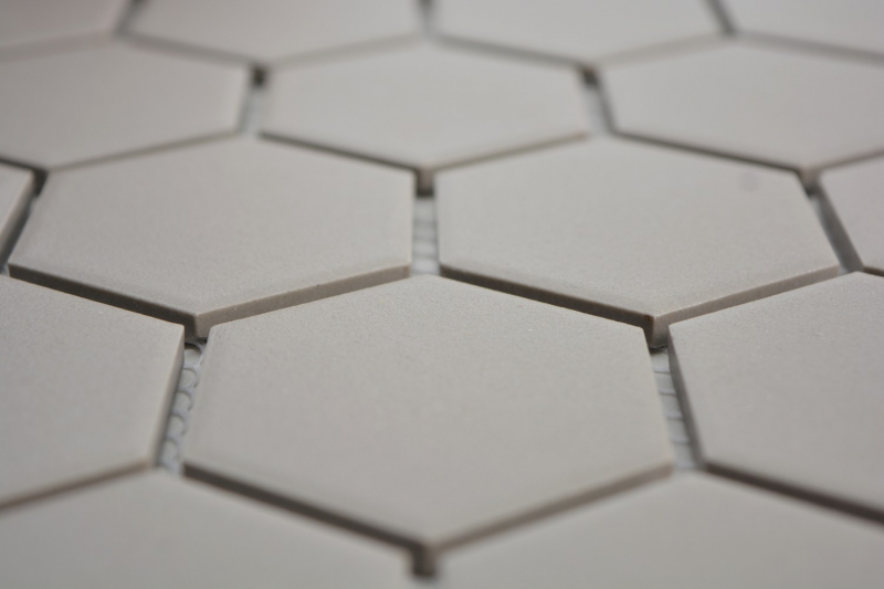Mosaic tile ceramic hexagon gray unglazed MOS11B-0202-R10_f