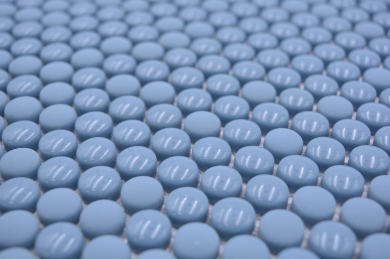 Mosaïque bouton Loop mosaïque ronde bleu brillant mat mur carrelage cuisine salle de bain MOS140-0411