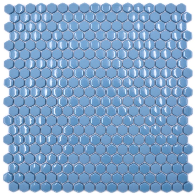Mosaico di vetro esagonale esagonale mosaico blu lucido opaco piastrelle di mosaico parete piastrelle backsplash cucina bagno