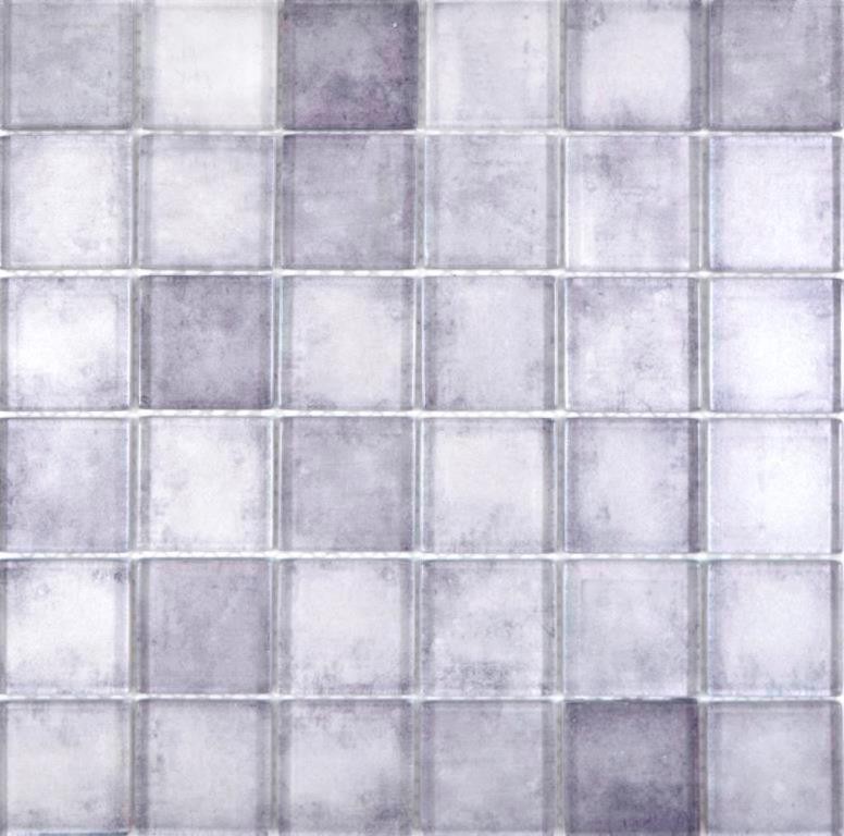 Mosaïque de verre Carreaux de mosaïque gris pastel mur carrelage cuisine salle de bain - MOS88-0020