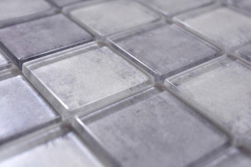 Piastrelle di vetro a mosaico grigio pastello parete backsplash cucina bagno - MOS88-0020