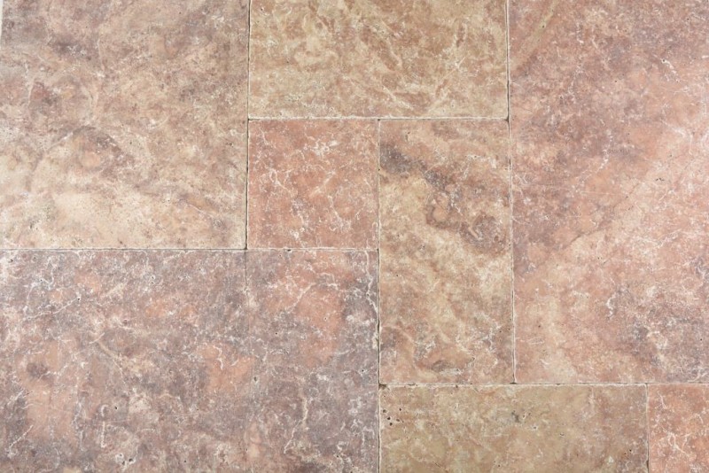 Tile Roman bond Rossoverona rose teracotta antique travertine mosaic tile floor wall kitchen bathroom - MOSf-45-45000