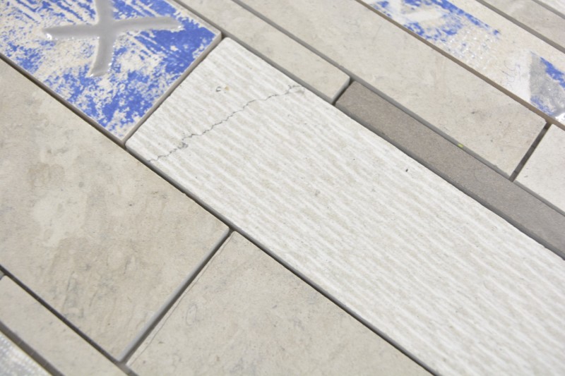 Marble mosaic tile ceramic mosaic tile rods gray cream kitchen wall tile backsplash shower wall floor - MOS180-D09STG