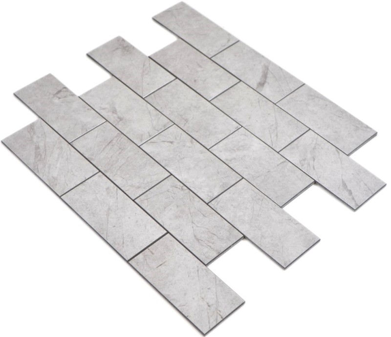 self-adhesive vinyl mosaic stone look gray Carrara Subway mosaic tile wall tile backsplash kitchen bathroom MOS200-MLM