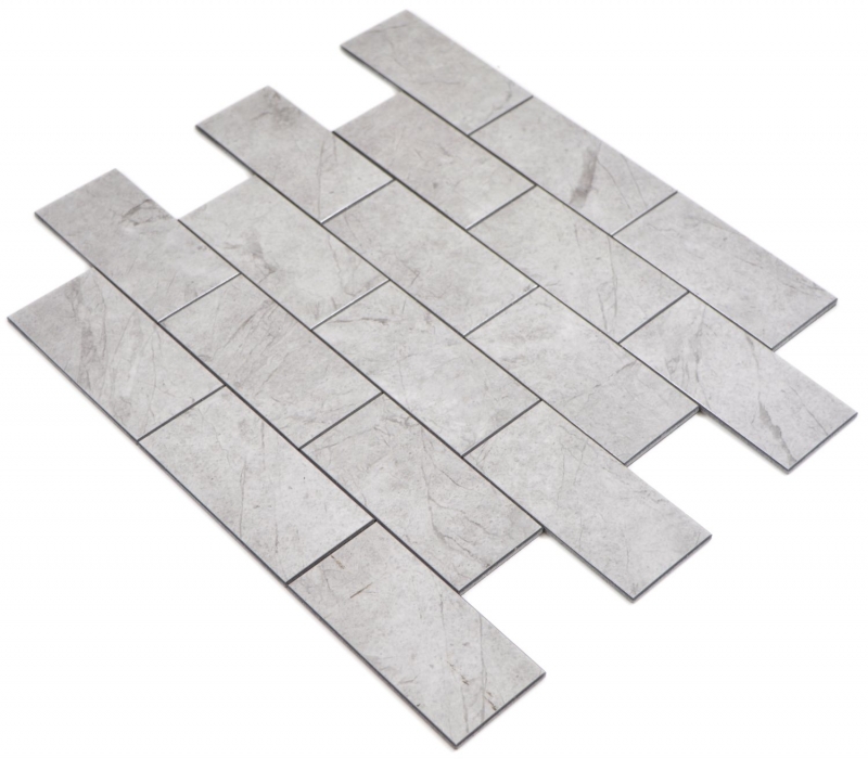 self-adhesive vinyl mosaic stone look gray Carrara Subway mosaic tile wall tile backsplash kitchen bathroom MOS200-MLM