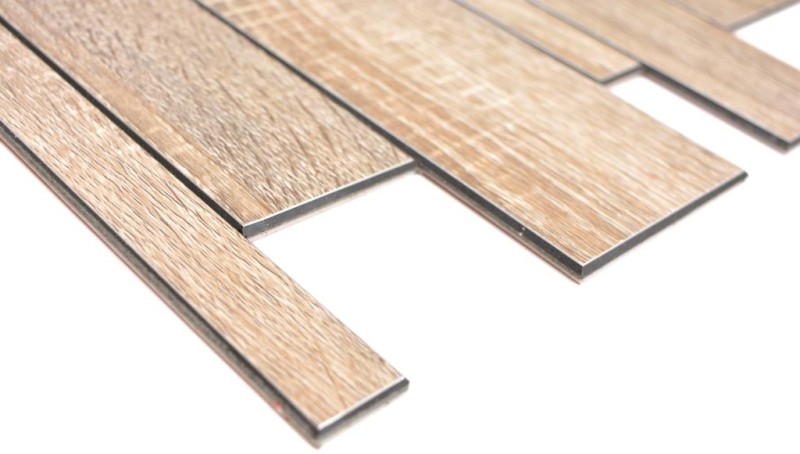 Self-adhesive wall cladding wood look DIY kitchen splashback tile backsplash MOS200-57WGS