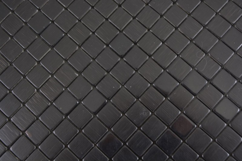 selbstklebende  Metalloptik Alu schwarz matt/glanz gebürstet Fliesenspiegel Küchenwand MOS200-L1B