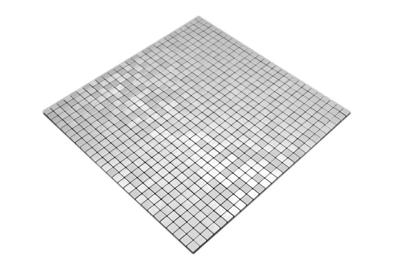 piastrelle autoadesive a mosaico metallo alluminio argento opaco spazzolato backsplash cucina backsplash MOS200-L5S
