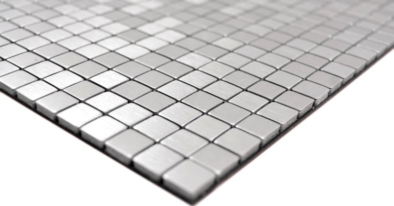 self-adhesive mosaic tile metal aluminum silver matt brushed tile backsplash kitchen backsplash MOS200-L5S