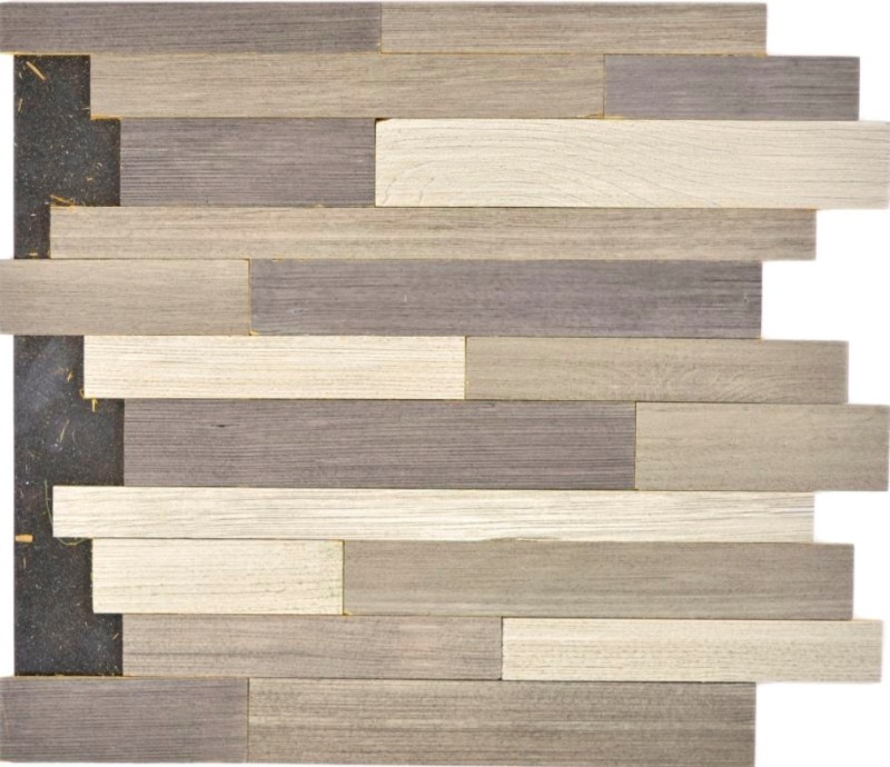 self-adhesive real wood panels composite gray beige HSC wooden wall tile backsplash kitchen splashback MOS170-PW3