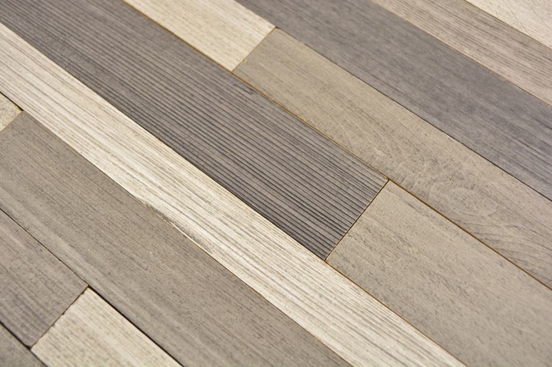 selbstklebende Echtholz Paneele Verbund grau beige HSC Holzwand Fliesenspiegel Küchenrückwand MOS170-PW3