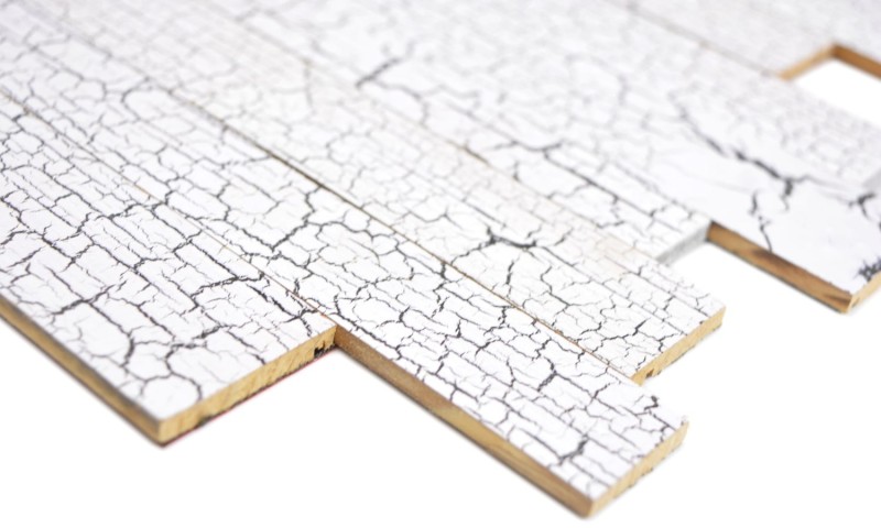 self-adhesive vintage real wood panels composite old white HSC wooden wall tile backsplash kitchen splashback MOS170-PW5