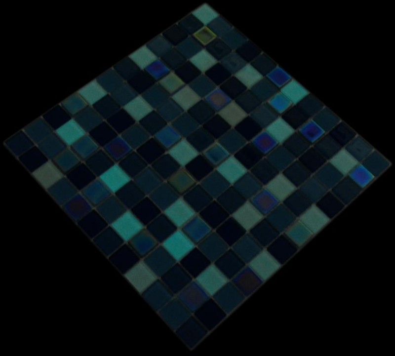 Mosaik Fliesen Glasmosaik fluoreszierend blau weiss Mosaikfliese Wand Fliesenspiegel Küche Dusche Bad