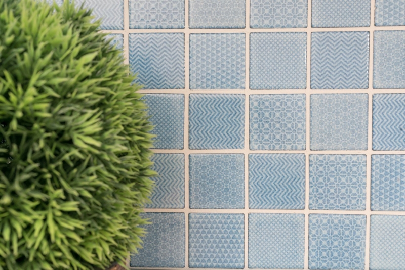 Piastrella a mosaico dipinta a mano AQUA BLUE BATH piastrella per piscina piastrella per specchio doccia piastrella per bagno MOS16-0404_m