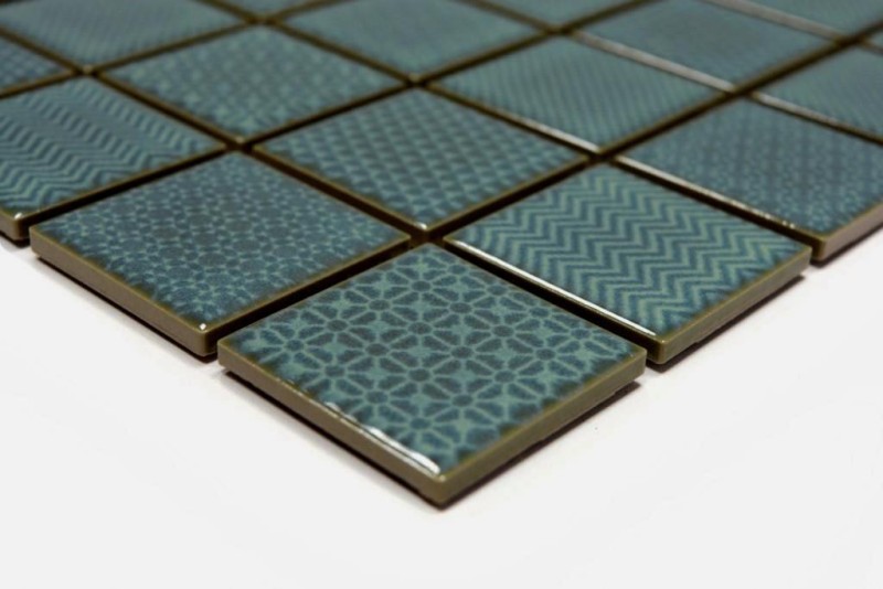 Hand sample mosaic tile celadon green BAD pool tile backsplash kitchen backsplash MOS16-0602_m