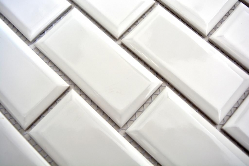 Hand sample Metro Subway mosaic tile ceramic WHITE tile backsplash kitchen wall MOS26M-0101_m