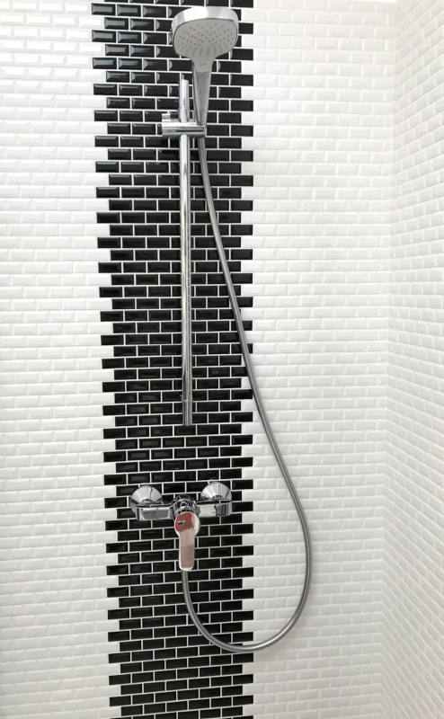 Campione a mano Mini Metro Subway mosaico piastrelle ceramica nero backsplash cucina MOS26-0302_m