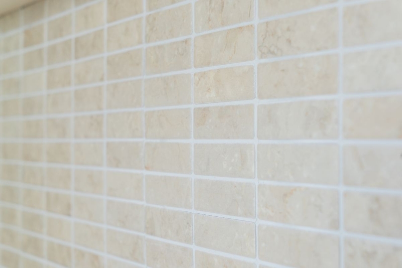 Hand-patterned mosaic tile ceramic rods stone look light beige tile backsplash kitchen MOS24-STSO45_m