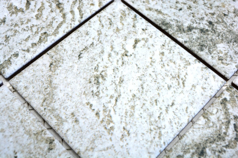 Handmuster Mosaik Fliese Keramik Steinoptik Struktur hellgrau Fliesenspiegel Küche MOS22-HWA9LG_m