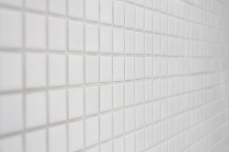 Mosaico dipinto a mano in ceramica WHITE GLOSSY piastrelle muro backsplash cucina doccia MOS18-0102_m
