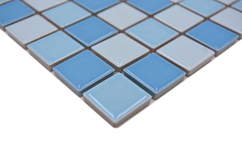Échantillon manuel de mosaïque de piscine Carreau de mosaïque céramique bleu mix brillant BAD Paroi de douche MOS18-0406_m