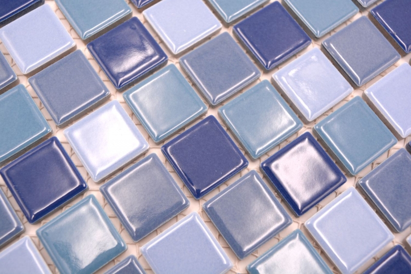 Hand-painted mosaic tile Ceramic mosaic blue green turquoise glossy Tile backsplash MOS18-0408_m