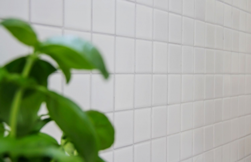 Motif main mosaïque carreau céramique blanc mat carrelage mur salle de bain MOS16B-0111_m