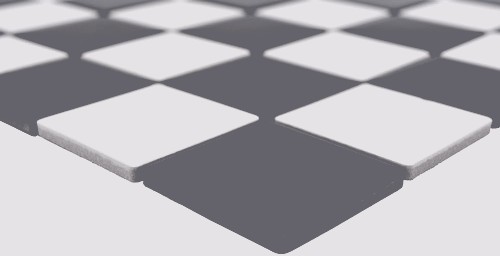 Hand-painted mosaic tile ceramic white black matt chessboard tile backsplash MOS16-CD202_m