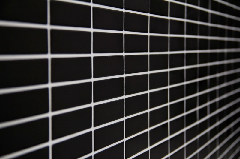 Hand sample mosaic tile ceramic rods black matt mosaic wall kitchen splashback MOS24-0311_m