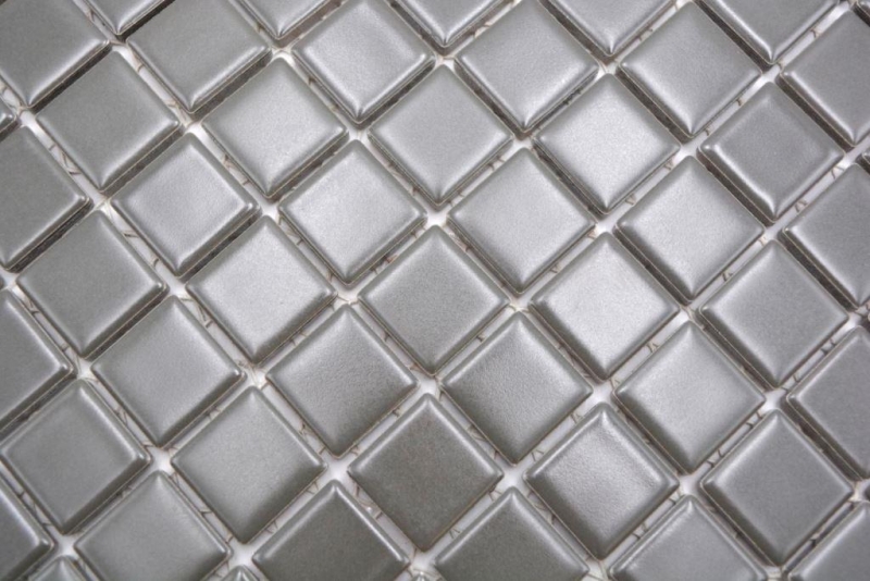 Handmuster Mosaikfliese Keramik metall grau matt Küchenrückwand Spritzschutz MOS18D-0211_m