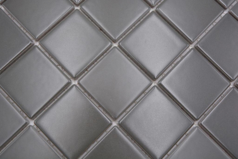 Mosaico dipinto a mano in ceramica grigio metallo opaco MOS16B-0211_m