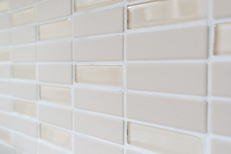 Hand pattern mosaic tile ceramic rods light beige unglazed glass shower tray floor tile MOS24-1212-R10_m
