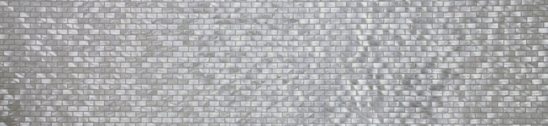 Handmuster Mosaik Fliese Aluminium silber Brick Aluminium alu Fliesenspiegel Küche MOS48-0204_m