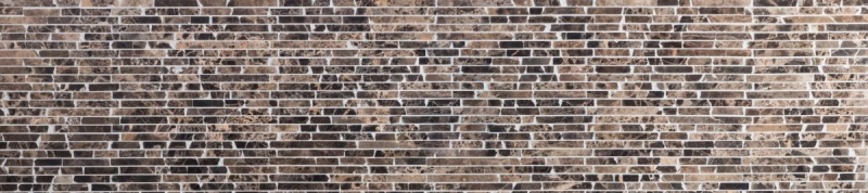 Handmuster Mosaik Fliese Marmor Naturstein Brick Impala braun geflammt MOS40-1304_m