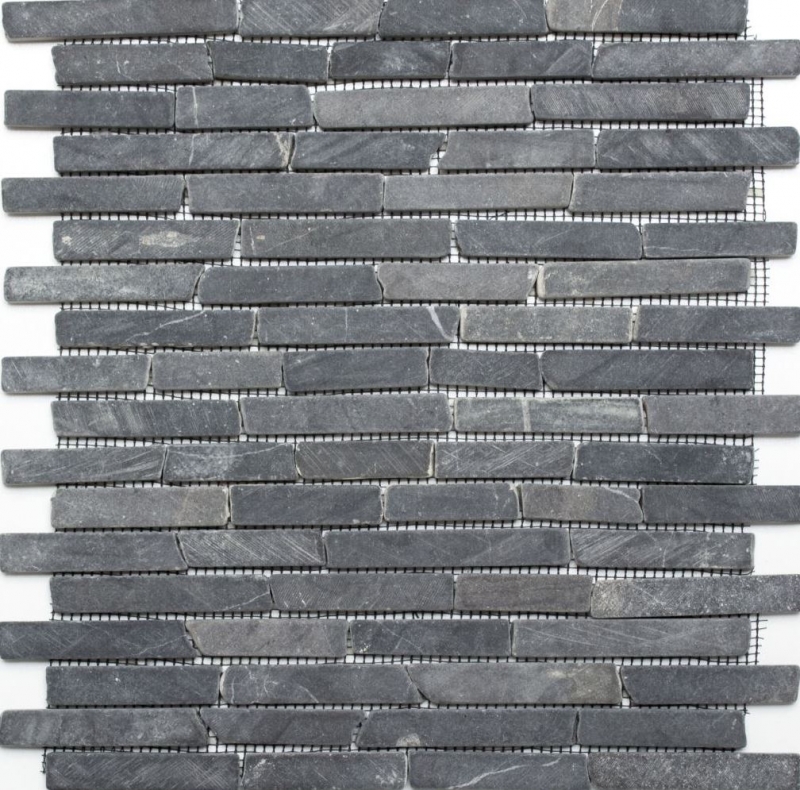 Motif main Carreau de mosaïque Marbre Pierre naturelle noire Brick Nero Marquina MOS40-0125_m