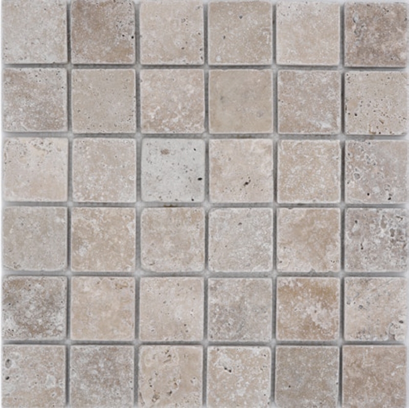 Hand sample mosaic tile travertine natural stone beige Chiaro Antique Travertine MOS43-46048_m