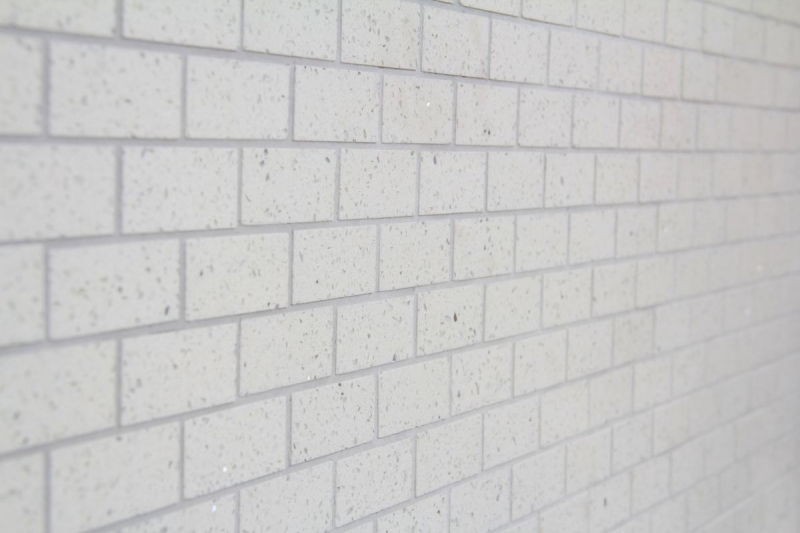 Piastrelle di mosaico dipinte a mano backsplash quarzo composito pietra artificiale Brick Artifical bianco MOS46-0104_m