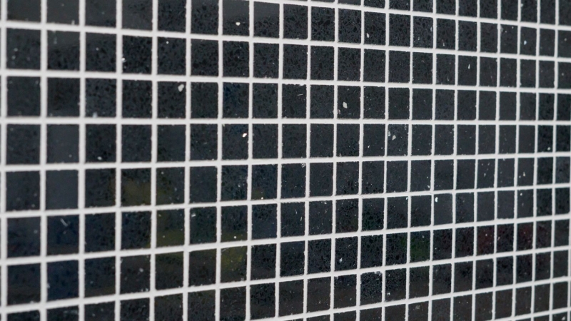Piastrelle di mosaico dipinte a mano backsplash quarzo composito pietra artificiale Nero artificiale MOS46-ASM22_m