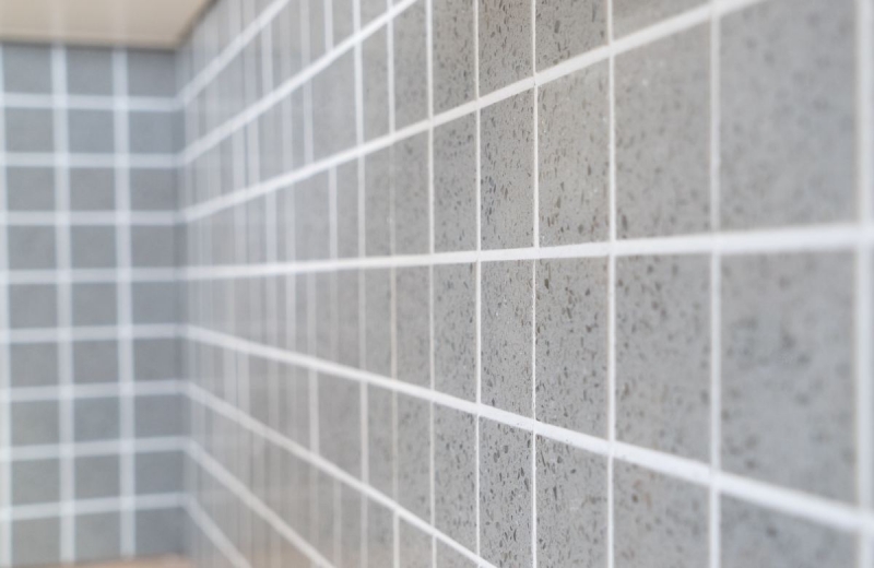 Hand-patterned mosaic tile backsplash quartz composite artificial stone Artificial gray MOS46-ASM43_m