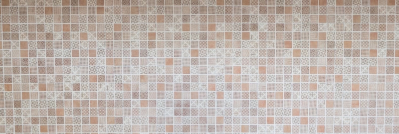 Hand-patterned retro vintage mosaic tile ECO recycled GLASS ECO brown patchwork MOS145-P-70_m
