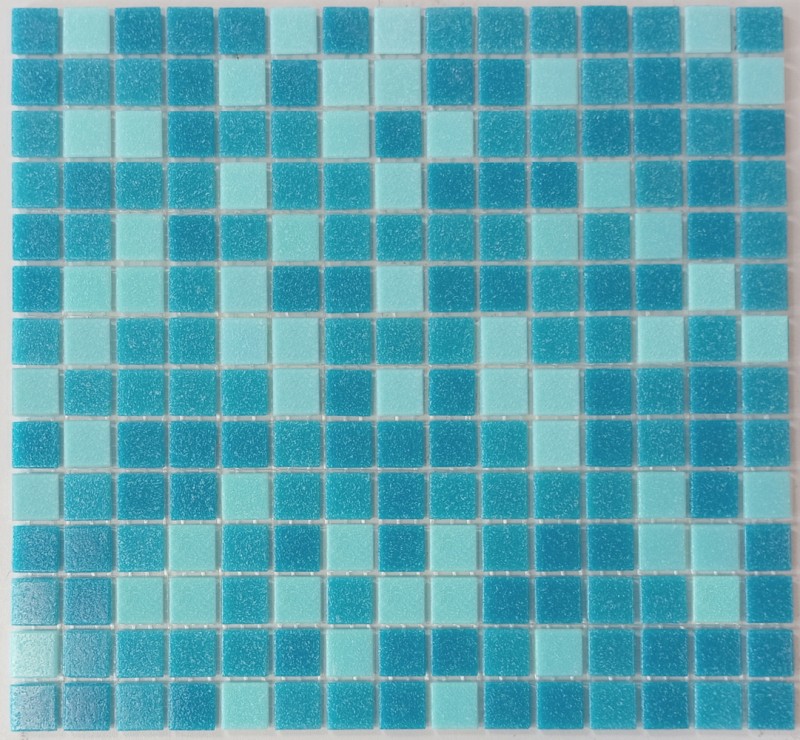 Handmuster Mosaikfliese Glas hellblau blau Wandfliesen Badfliese Duschrückwand Fliesenspiegel MOS52-0402_m